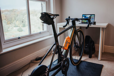 road bike on turbo trainer