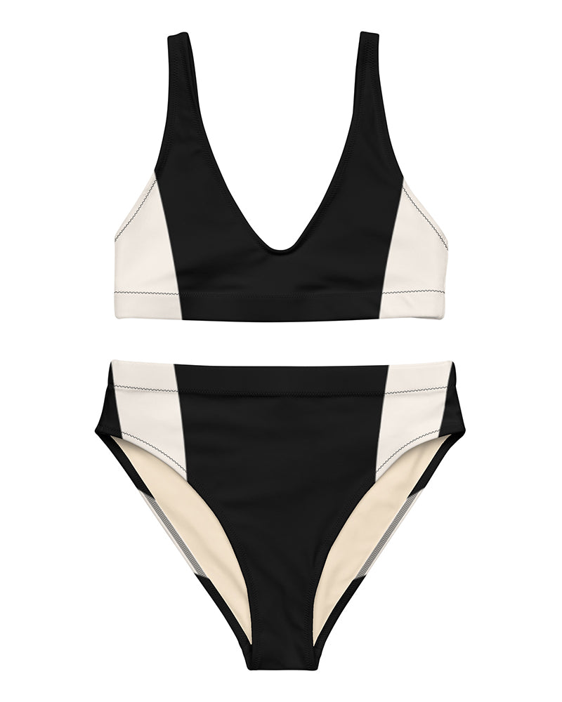 KCDING Black Bikini Top Women High Waist Bikini Short Top Two Piece  Swimsuits Full Coverage Swimwear Athletic Swimwear Long Swimsuit, A-white,  S : : Fashion