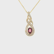 Load and play video in Gallery viewer, Ruby Diamond Pendant - 14K YG
