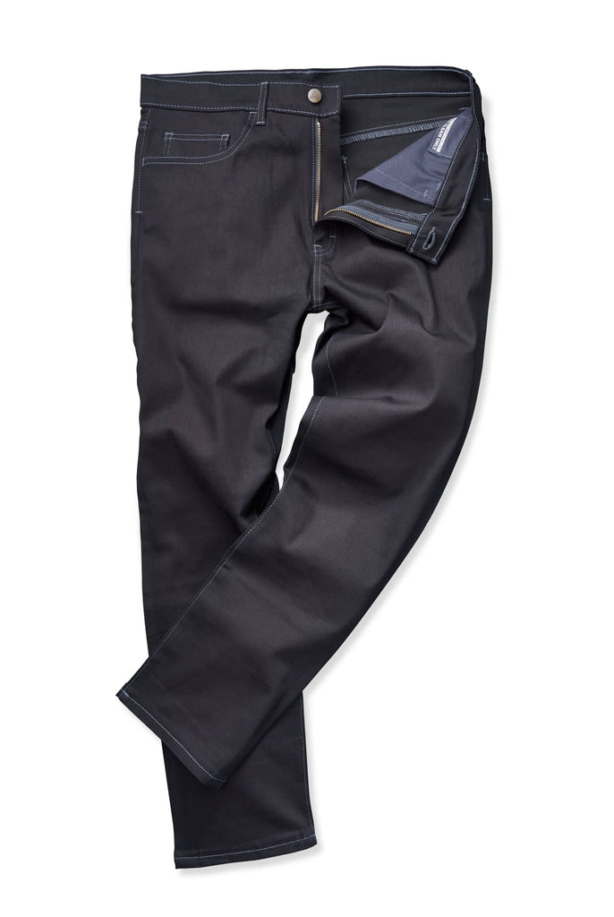baan pad Kameel Blue On Black Denim Jeans (RW-27) - Blue Delta Jeans