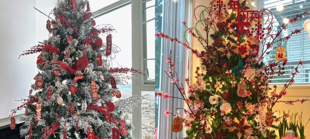 christmas tree change to chinese new year tree