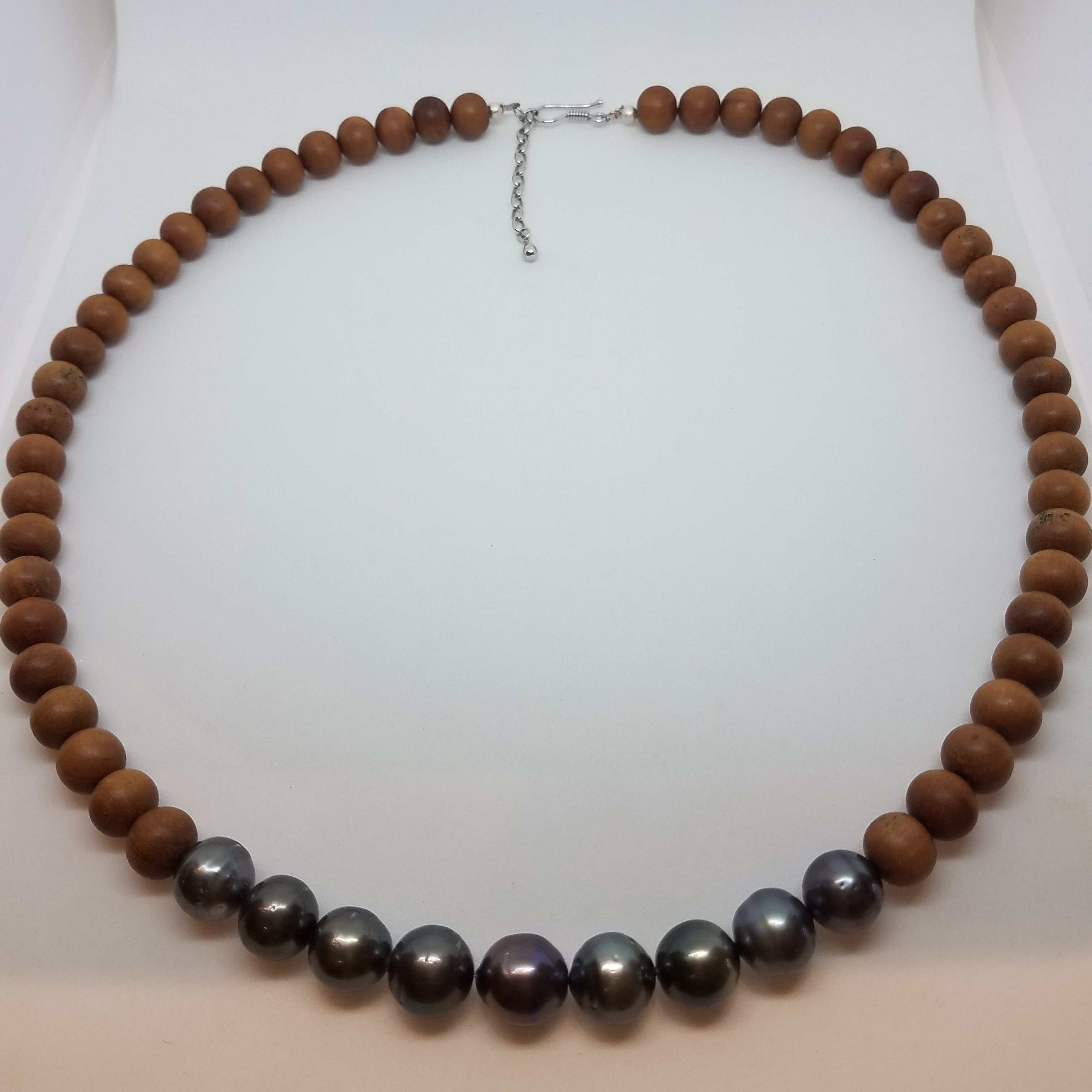 Tahitian Pearl on Sandalwood Necklace