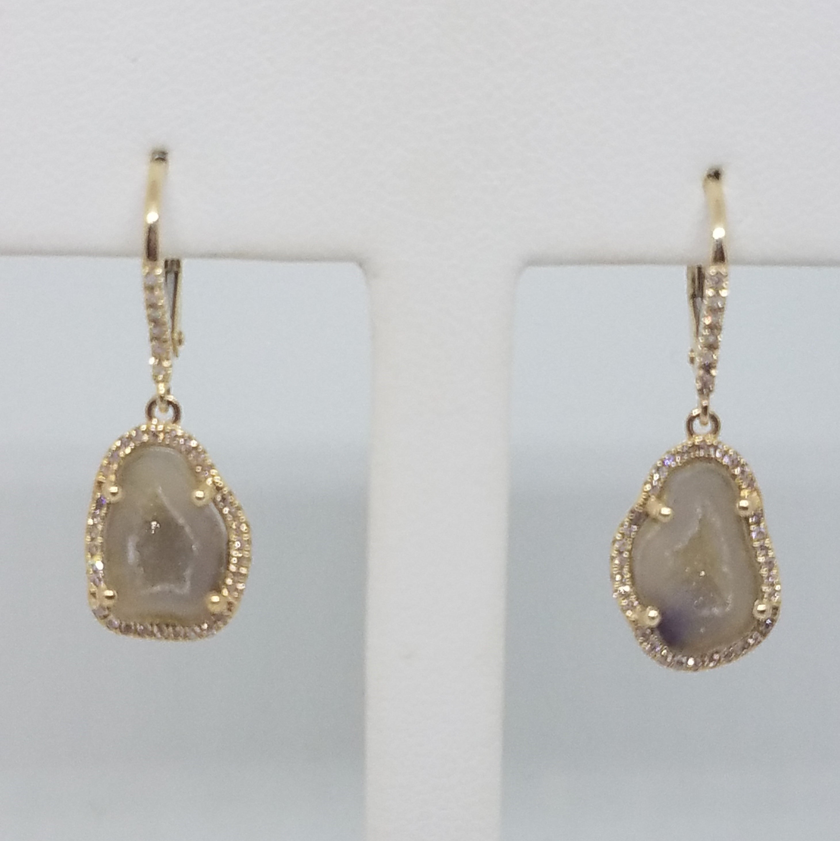 One of a kind Geode Earrings