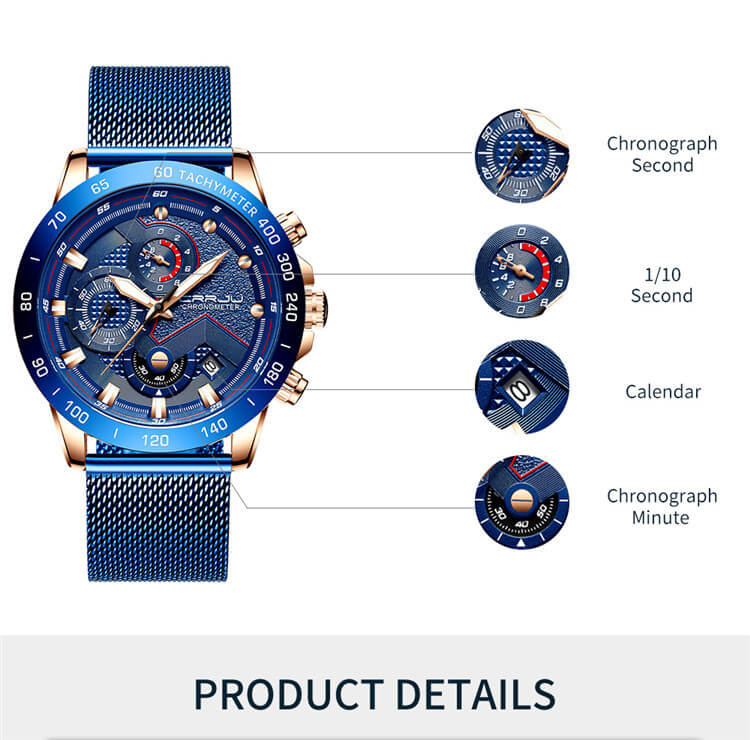Luxury Military Multi-functional Stainless Steel Watch