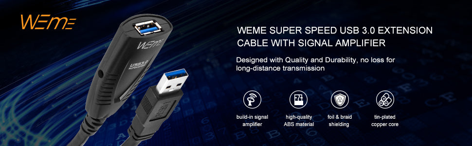 USB 3.0 Extension Cable with Signal Amplifier (5M/16FT)