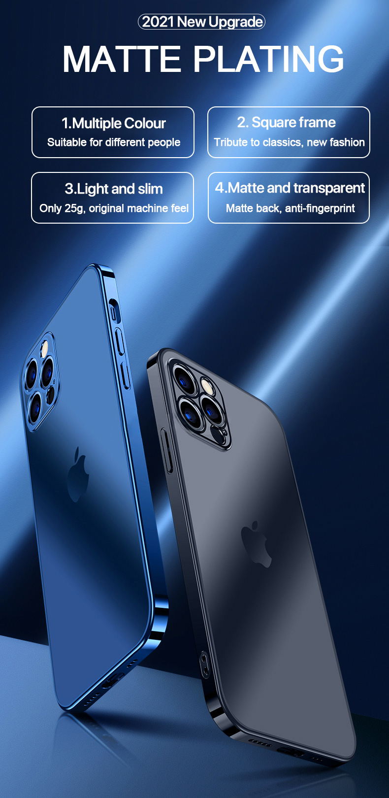iPhone 13 Case Plating Matte Silicone Transparent Phone Case
