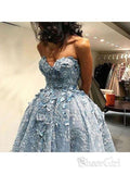 Off the Shoulder Grey Prom Dresses Lace Applique High Low Prom Dress ARD1326-SheerGirl