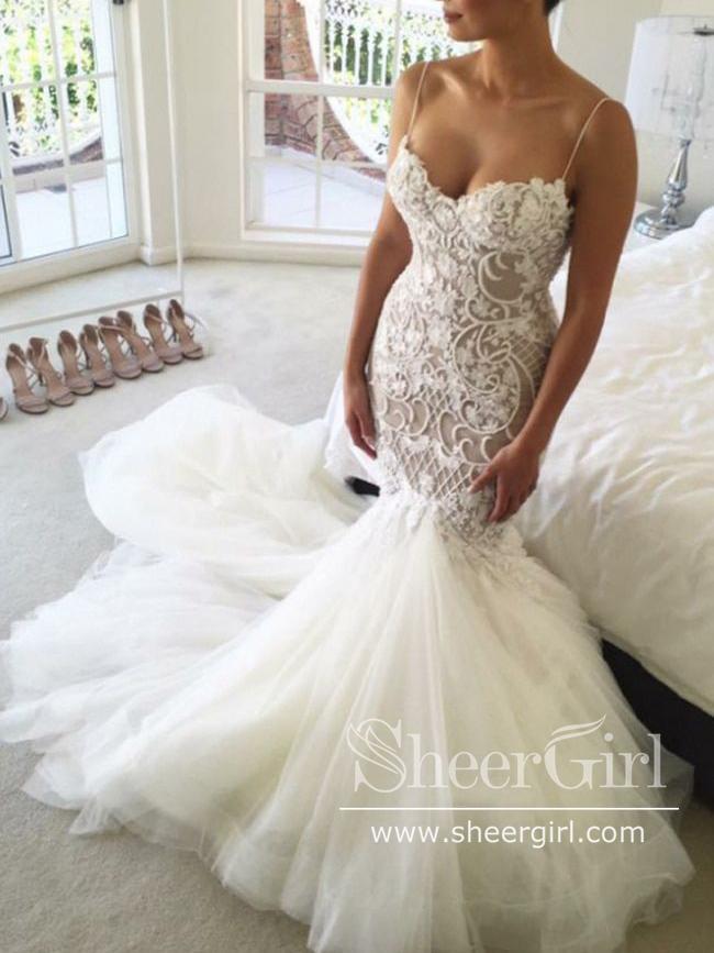 strapless mermaid wedding dresses with diamonds