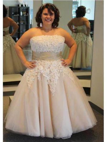 Lace Appliqued Plus Size Tea Length Wedding Dresses apd2176 – SheerGirl