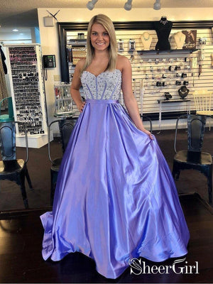 Strapless Sky Blue Mermaid Prom Dresses Corset Back Pageant Formal Dre –  SheerGirl