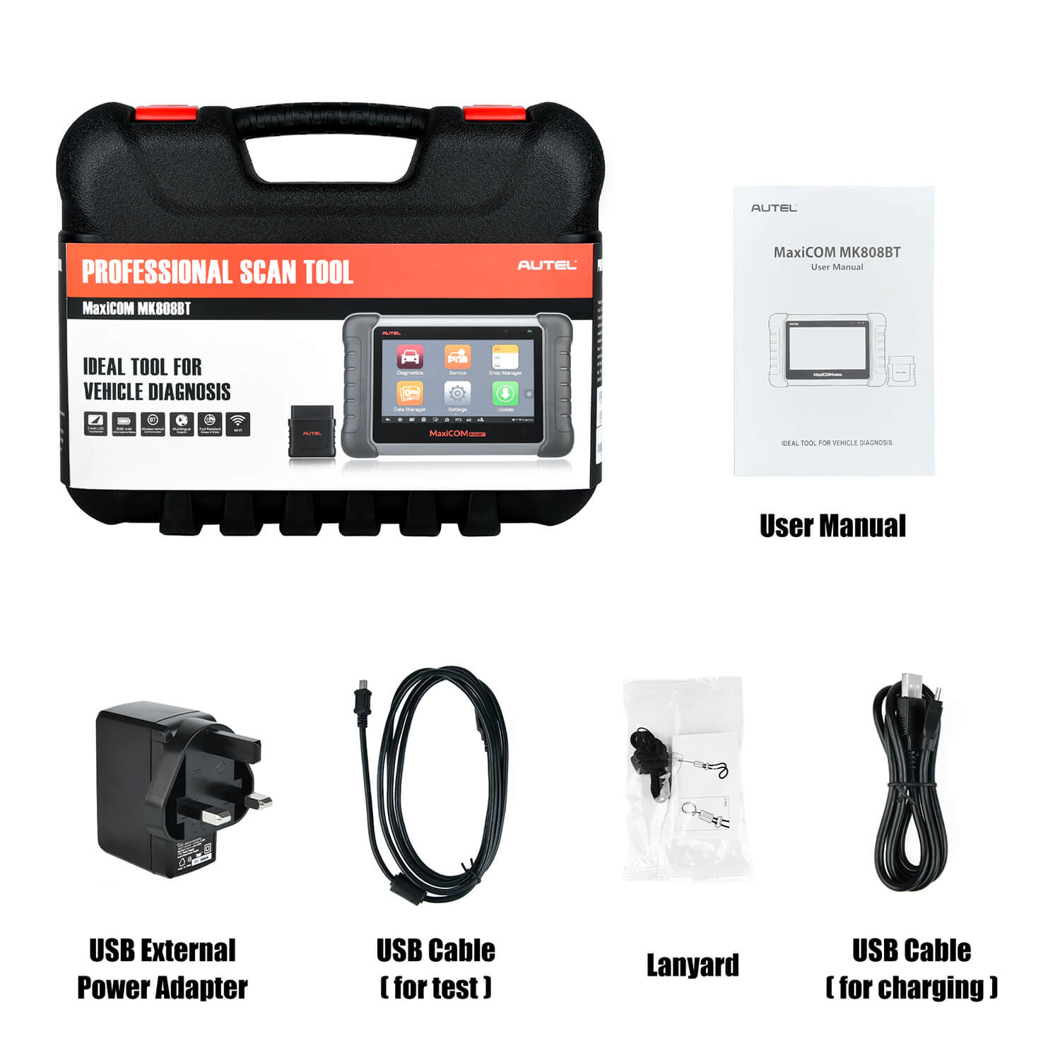 autel maxicom mk808bt package list