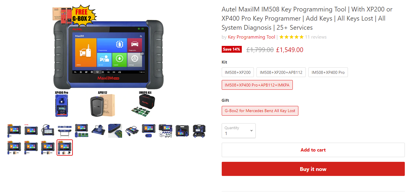 Autel maxiim im508+xp400 pro+apb112+gbox-2+imkpa