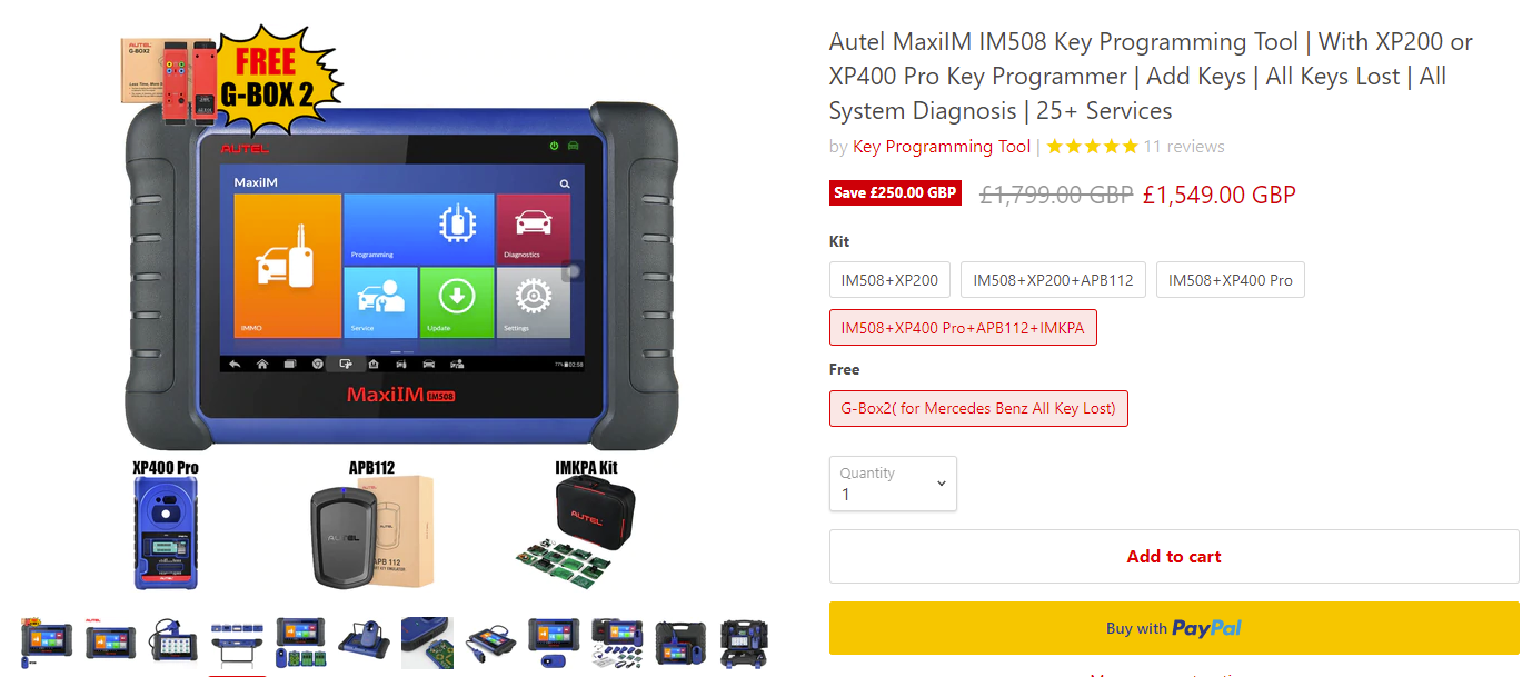 autel maxiim im508+xp400 pro+apb112+g-box 2+imkpa