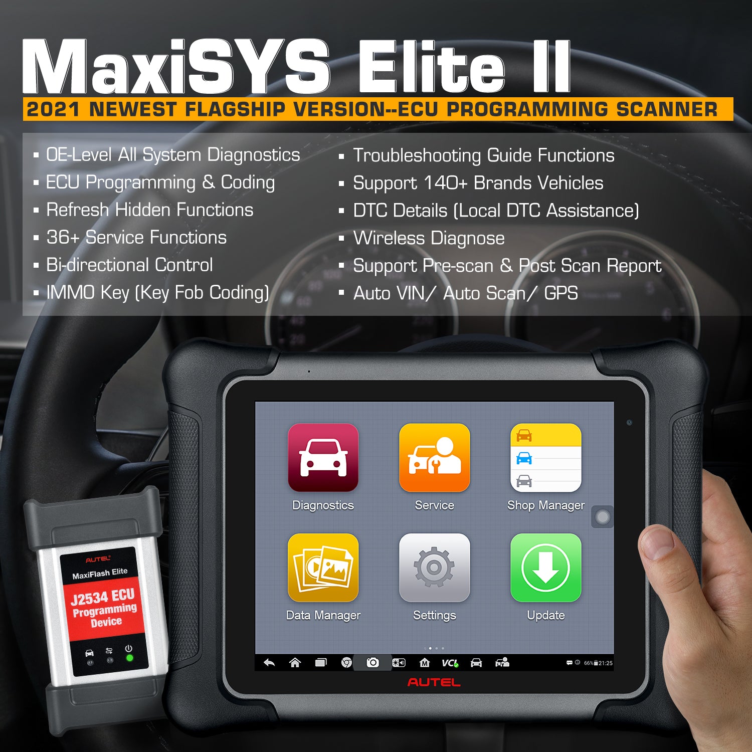 Autel Maxisys Elite II Newest Flagship Version OBD2 Bi-Directional Diagnostic Scanner