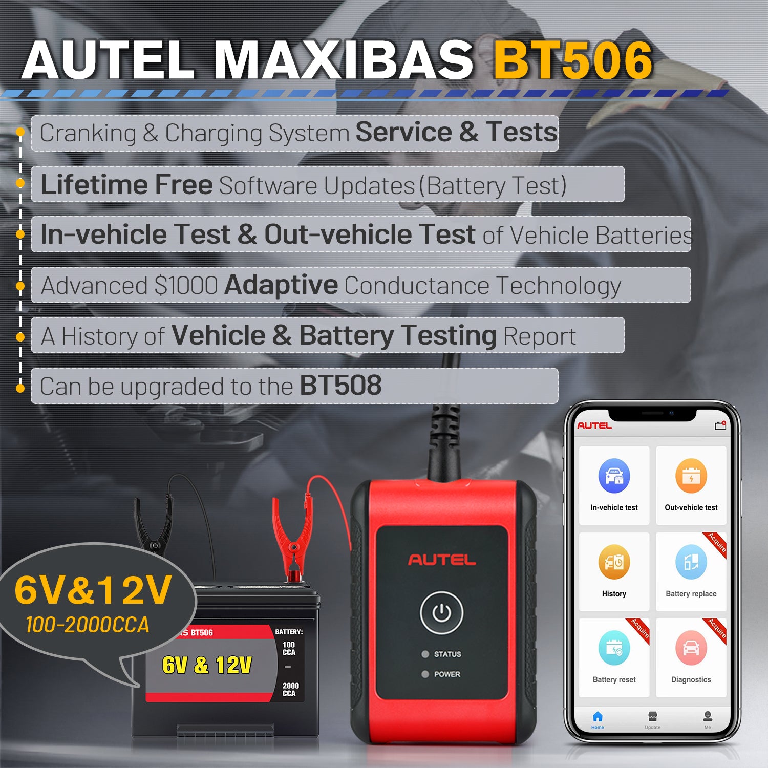 Autel MaxiBAS BT506 Main Features