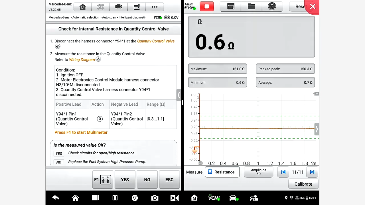 Autel Maxisys Ultra provide oscilloscope diagnostic page