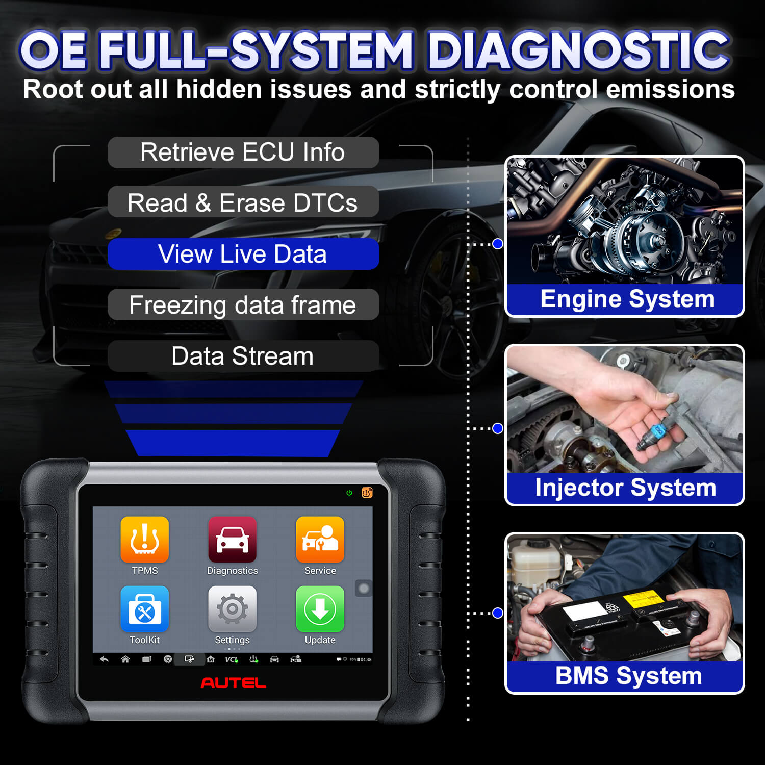 Autel MaxiCheck MX808TS OE-level Full Systems Diagnosis