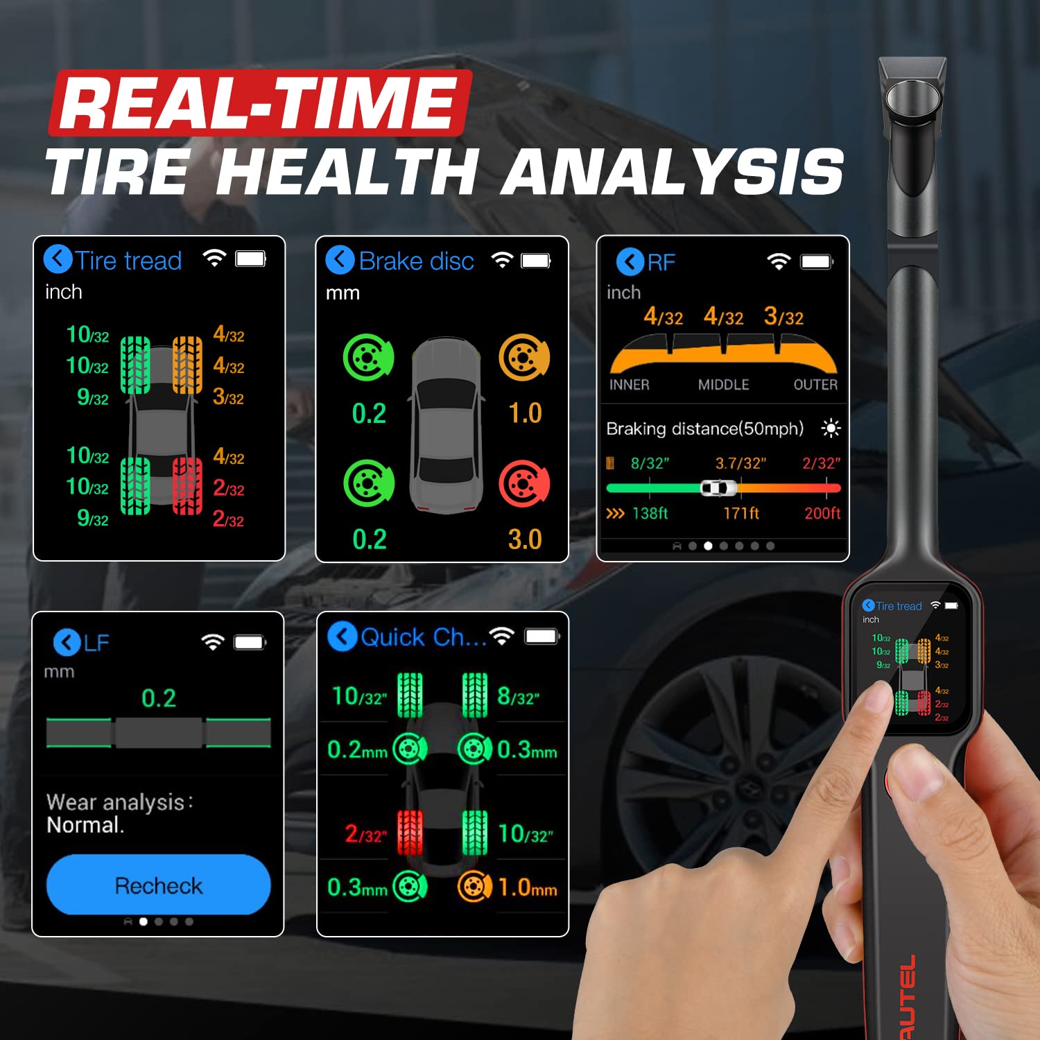 Autel MaxiTPMS TBE200 Real-Time Real-Time Tire Health Analysis