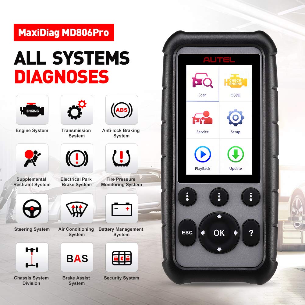 Autel MaxiDiag MD806 Pro Pełna diagnostyka systemów OBD2