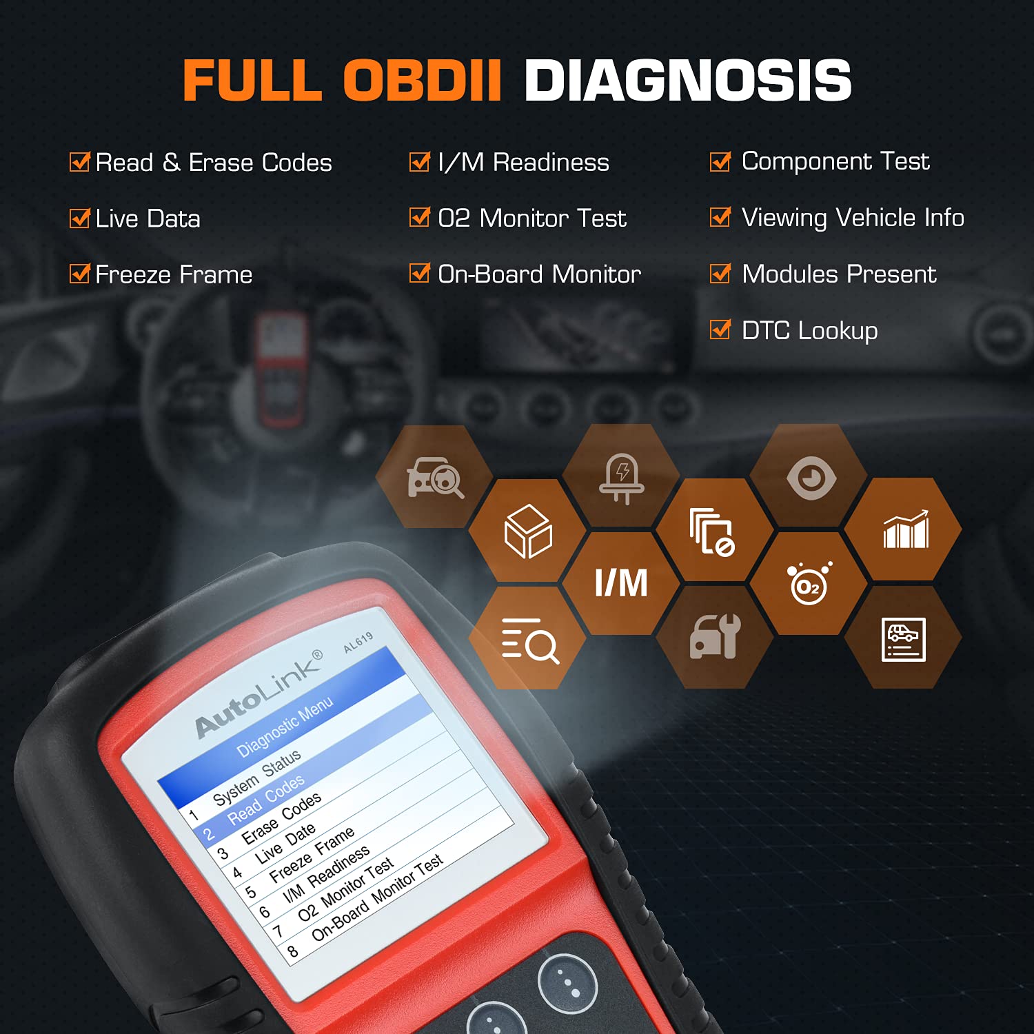 Autel AutoLink AL619 Skaner OBD2 Diagnoza OBD II