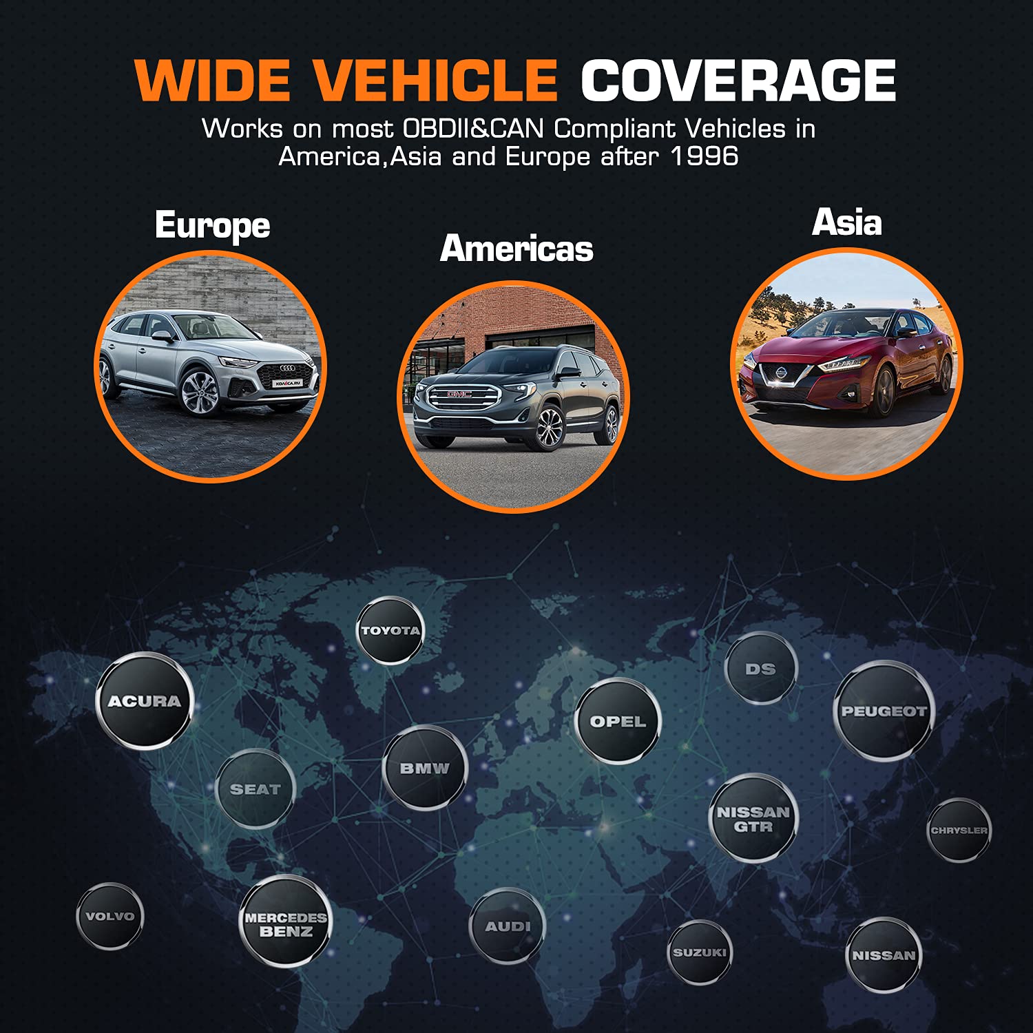 Autel AutoLink AL619 OBD2 Scanner Vehicle Coverage