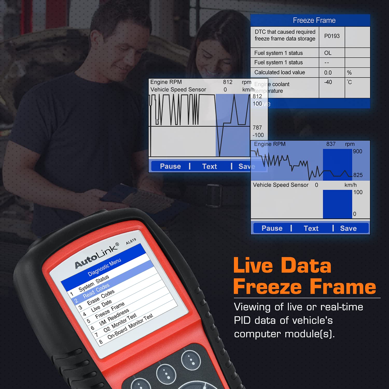 Autel AutoLink AL619 Live Data