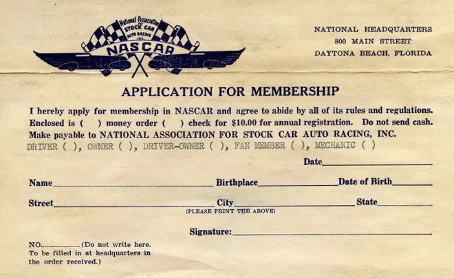 NASCAR membership