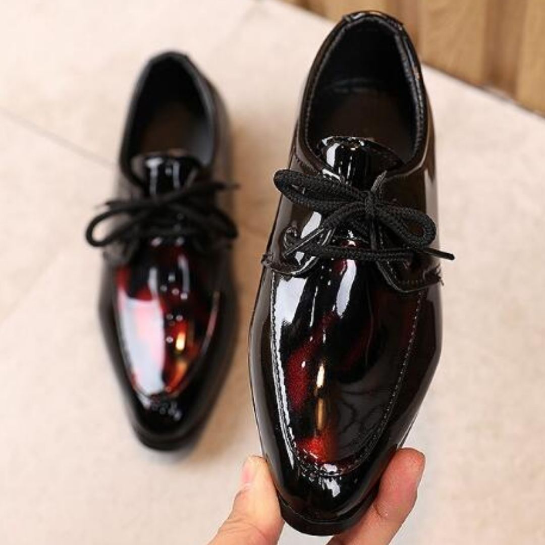 Classic Shiny Pointy Toe Boys Formal Leather Party Shoes