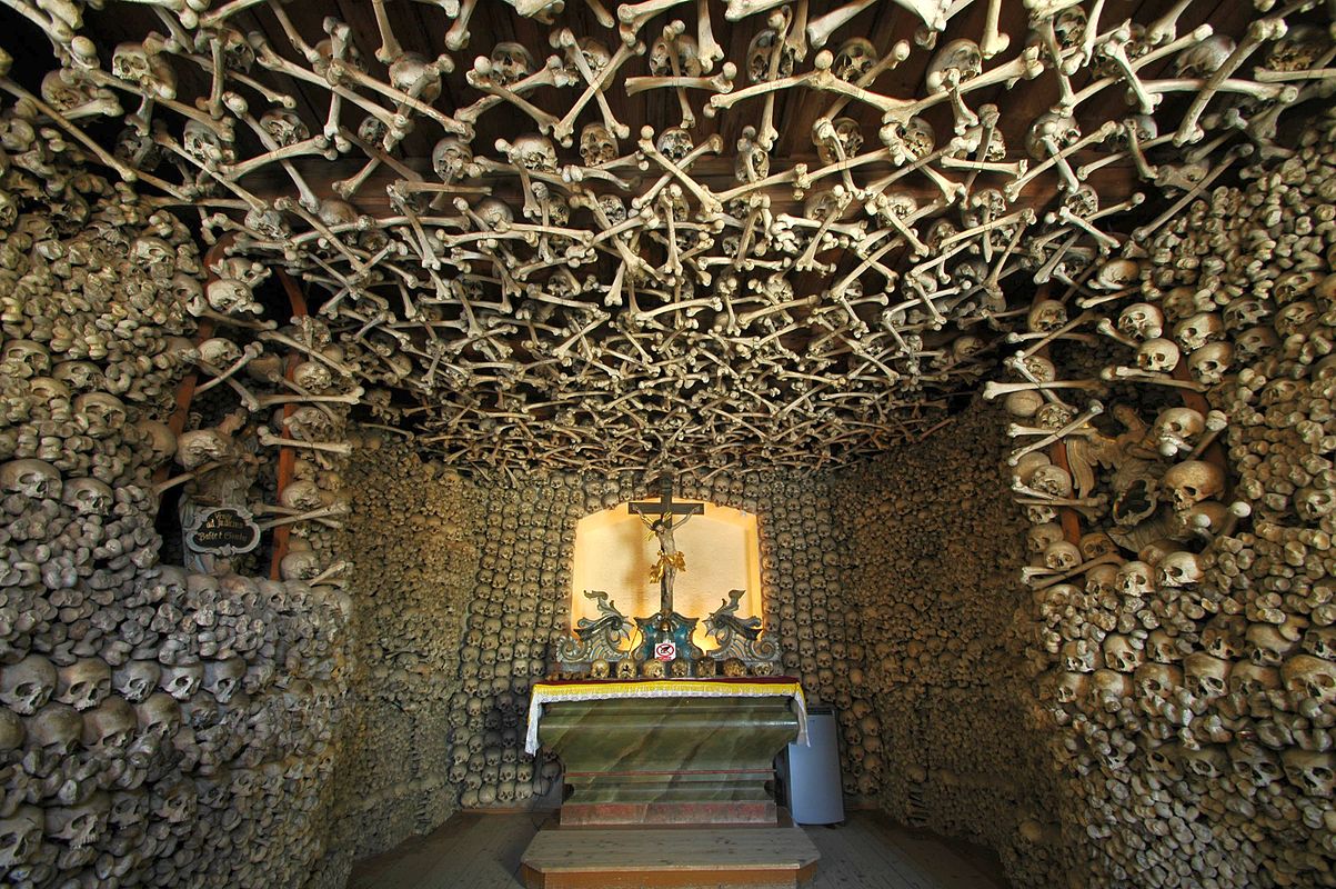tamed winds t-shirt shop and blog, interior of the chapel of skulls in czermna poland