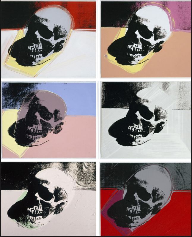 tamed winds t-shirt shop and blog, skulls by andy warhol 1976