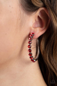 Photo Finish Paparazzi Earrings-Red