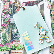 Load image into Gallery viewer, Personalised Card Holder - Blue Unicorn
