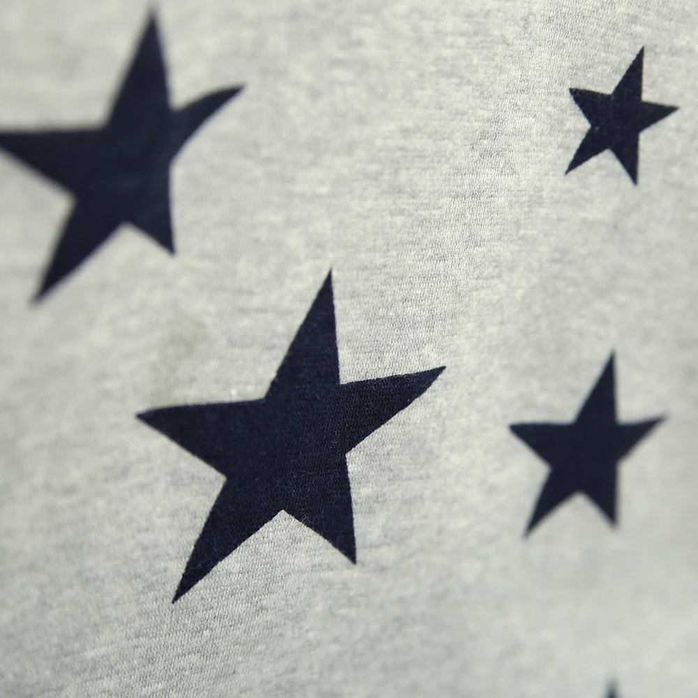 Gray All-Over Stars Printed Sweatshirt With Shoulder Snap Button For Kids (HM-10045)