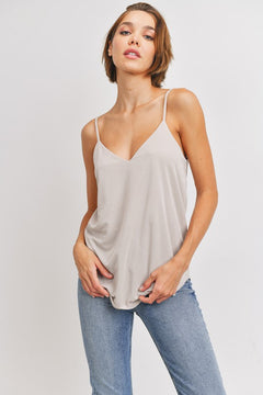 In For the Stretch Solid V-Neck Sleeveless Tank Top (2 colors)