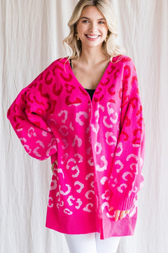 Jungle Love Hot Pink Cardigan