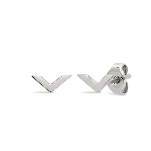 Louis Vuitton Essential V Stud Earrings Silver Metal