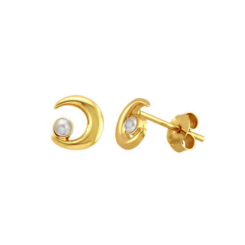 J&CO Jewellery Sparkly Snake Stud Earrings Gold