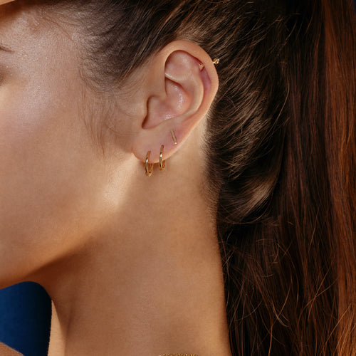 14K Solid Gold Endless Mini Hoop Earrings 10mm – J&CO Jewellery