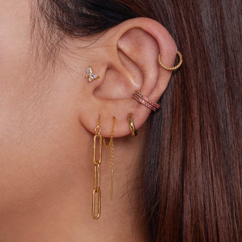 Gold Heart Earrings 92, Brass Stud Earrings