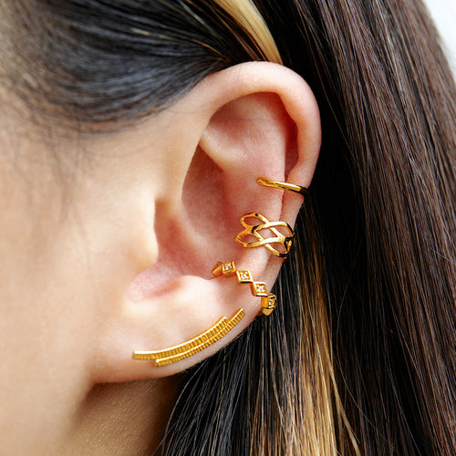Safety Pin Earring EA20152 Gold Wholesale Price ($200 Minimum Purchase)