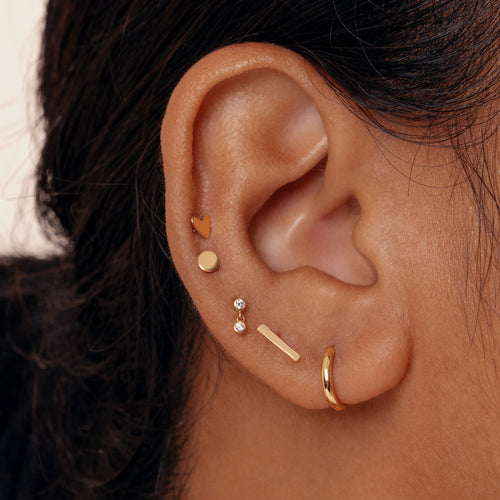 14K Solid Gold Topaz Triangle Threaded Labret Earring – J&CO Jewellery
