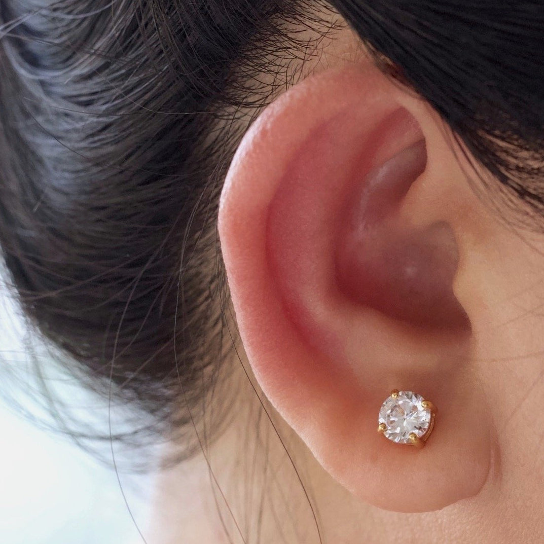 shiny diamond earrings