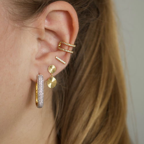 Pavé Lock Huggie Earring –