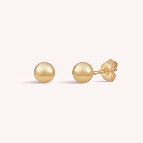 14K Solid Gold Ball Stud Earrings 4mm – J&CO Jewellery