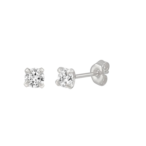 Tiny Sterling Silver Crystal Stud Earrings | Lisa Angel