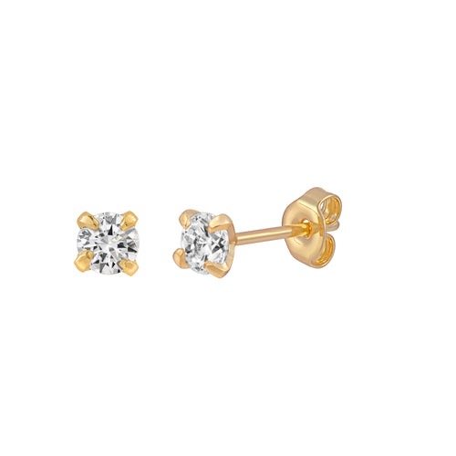 Small Snowflake Shaped Rhinestone Stud Earrings in Gold – DOTOLY