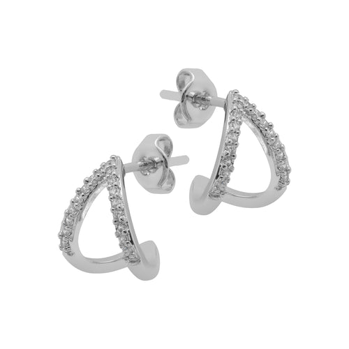 Unique Silver Circle Earrings, wire wrapped studs – CookOnStrike