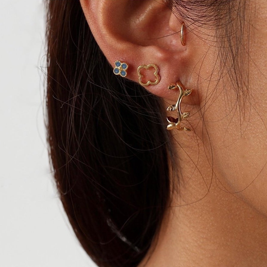 olive leaf hoop earrings