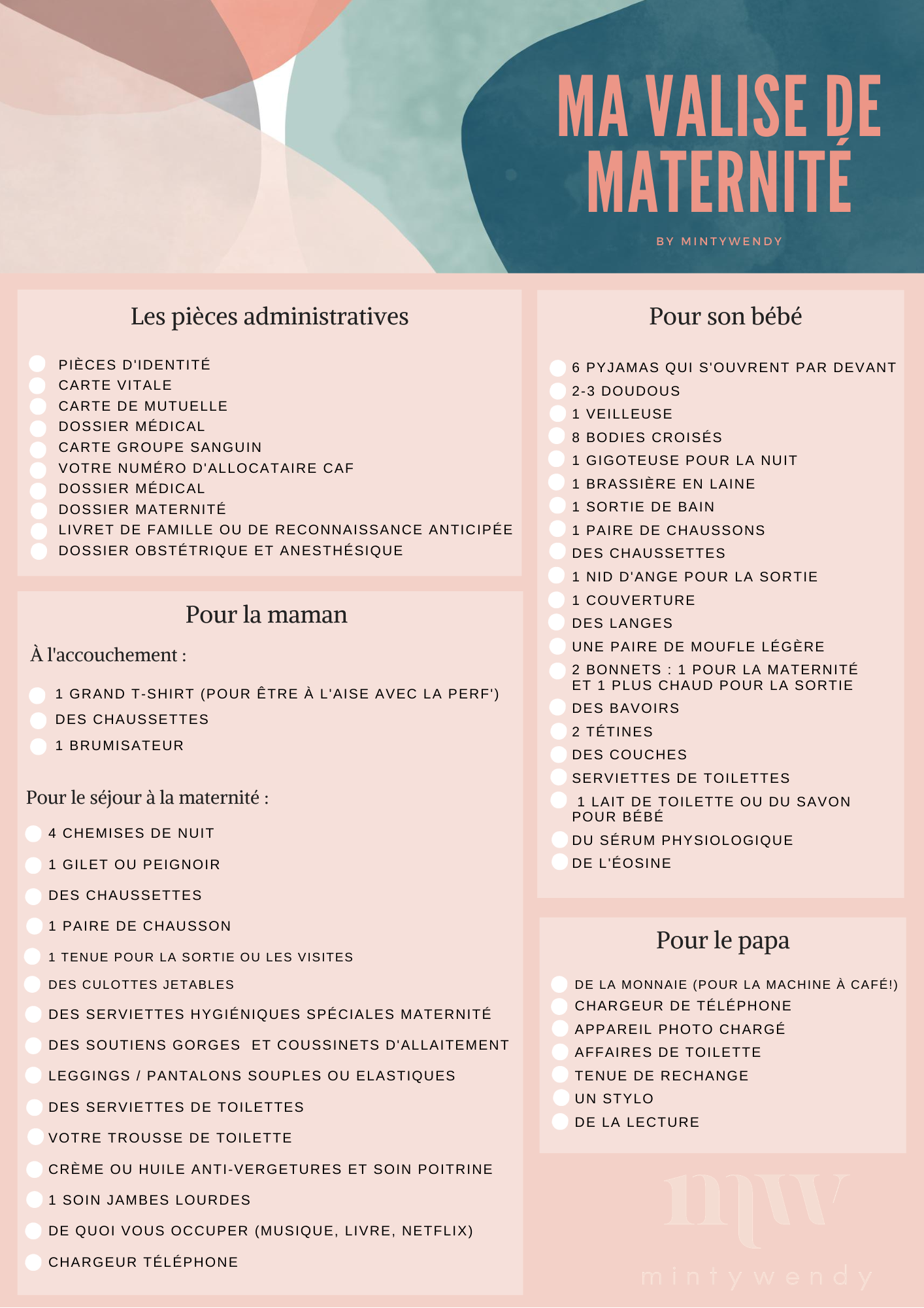 Ma liste valise maternite à télécharger - [Encore un] Blog de Mère