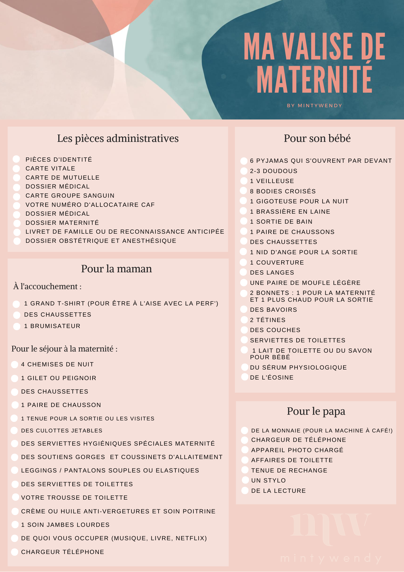 Liste Valise De Maternite Astuces Pour Ne Rien Oublier Mintywendy